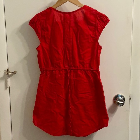 Red Ruffled Short Sleeve Dress - Picture 2 of 2